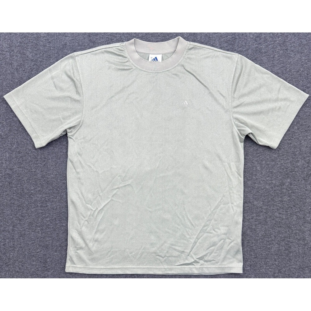 Vintage Adidas Shirt‎ Mens Medium Beige Mesh Soccer Jersey Short Sleeve Tee